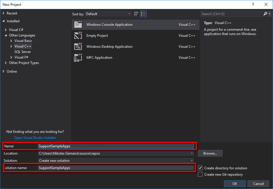 Run a sample app in C++ (v8.x.x)