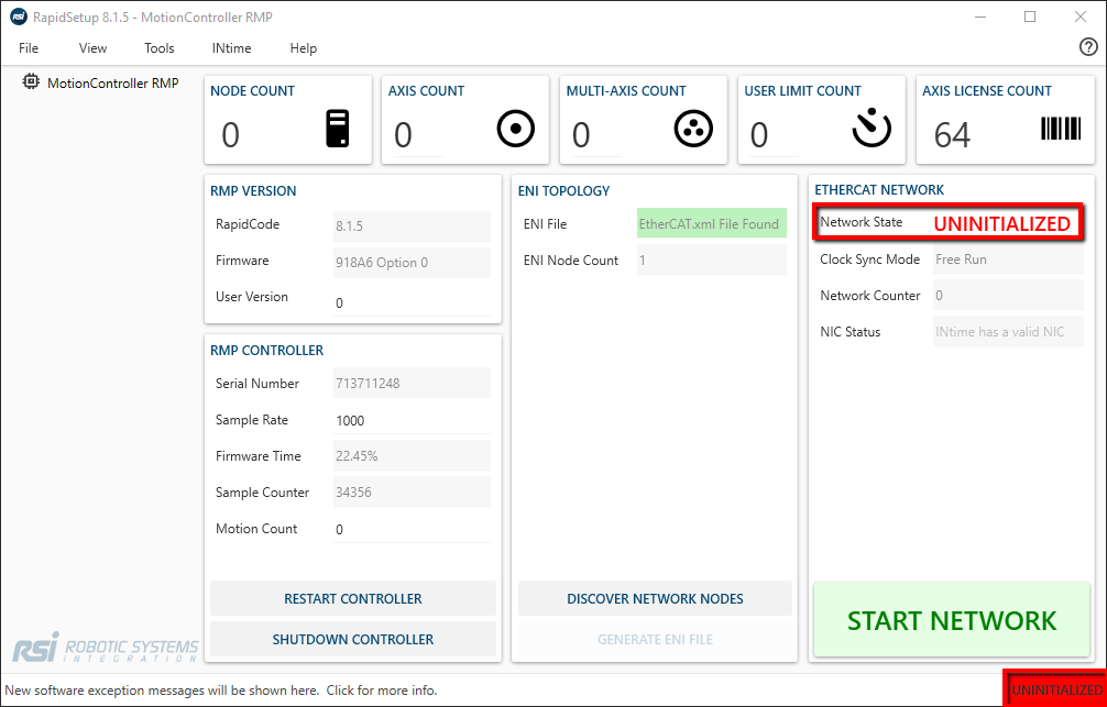 Uninitialized RapidSetup