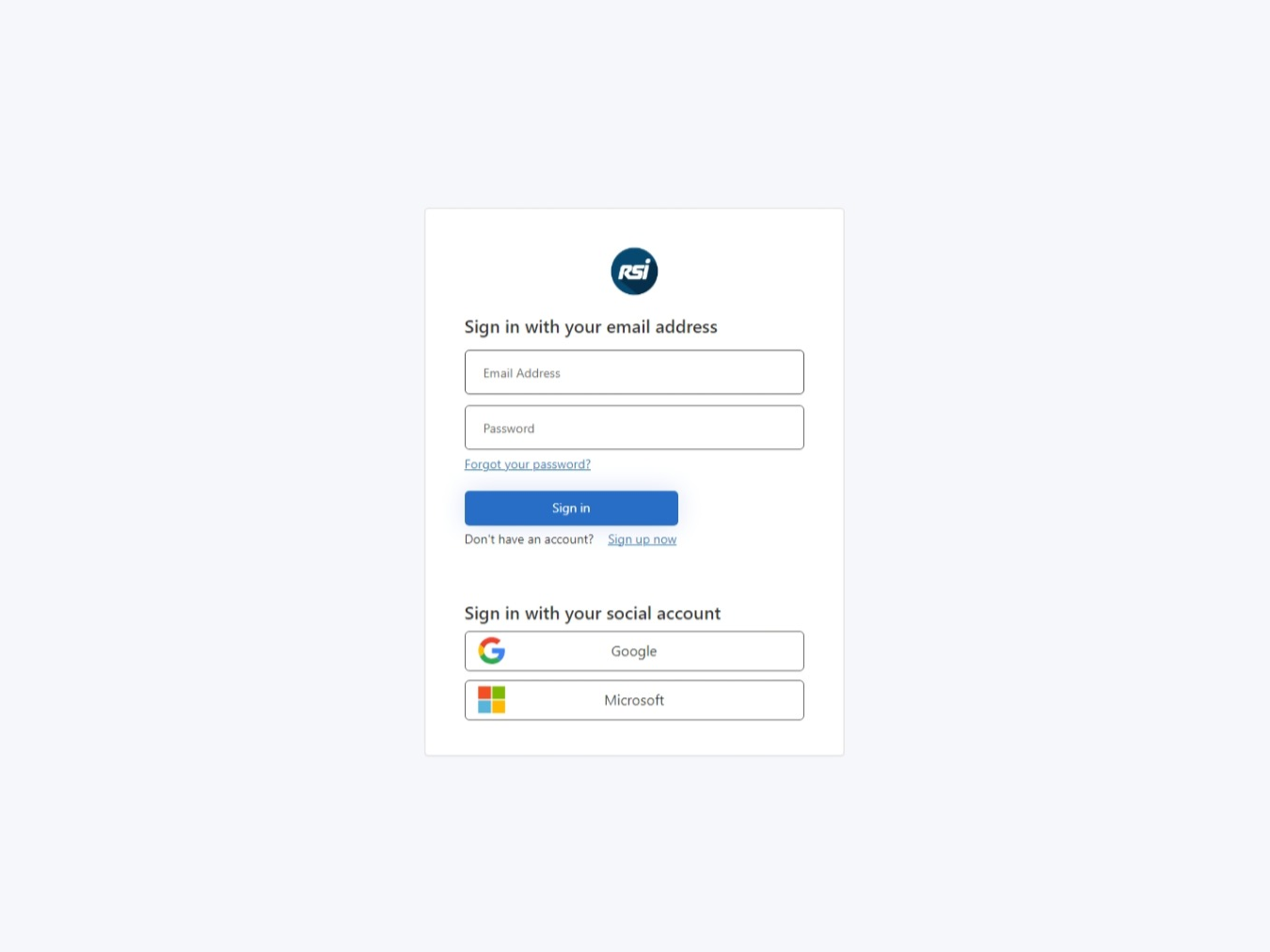 Customer/License Portal Sign-in Screen