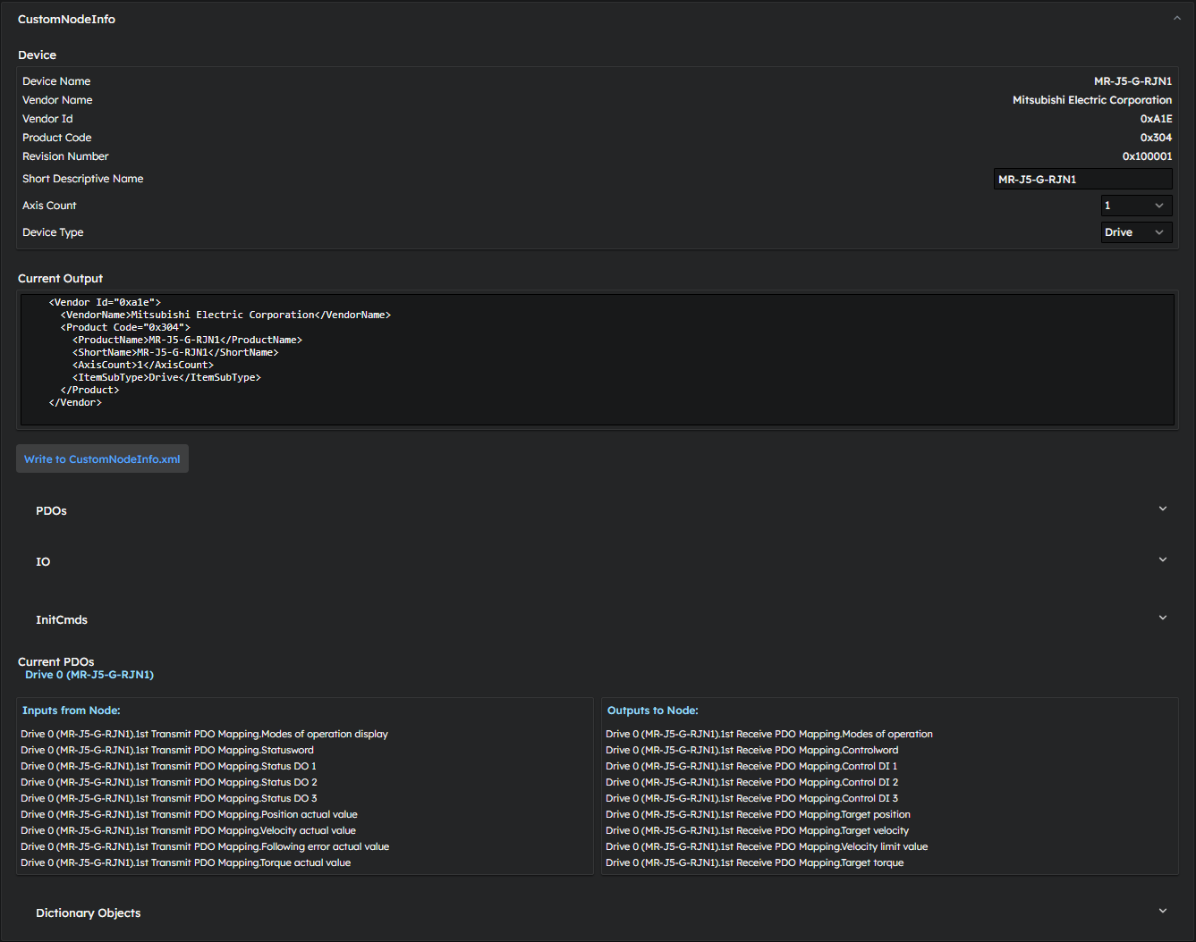 RapidSetupX CustomNodeInfo Configuration Section
