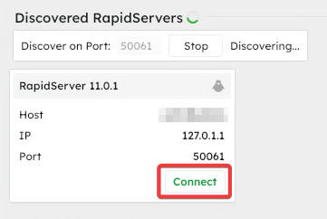 Connect to RapidServer on Linux